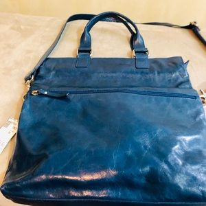 NWT GARNET HILL TOTE CROSSBODY BLUE LEATHER